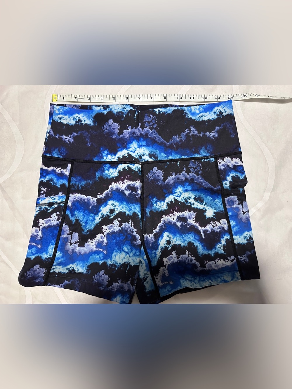 CVG Blue Wave Athletic High-Waist Shorts